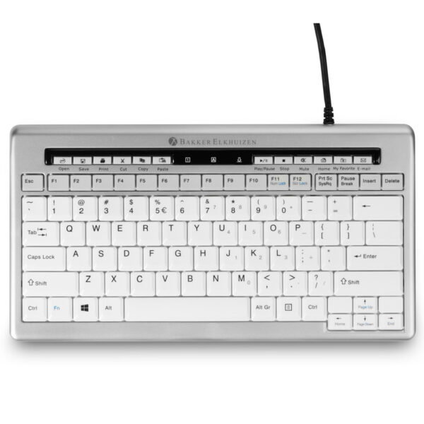 -board 840 compact ergonomisch toetsenbord – bovenaanzicht met bedrade aansluiting.