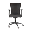 Vooraanzicht van de Ergowork 250 ergonomische bureaustoel met verstelbare lumbaalsteun en ademende rugleuning.