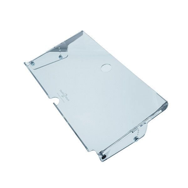 Transparante documenthouder van acryl, ideaal voor een ergonomische werkplek.