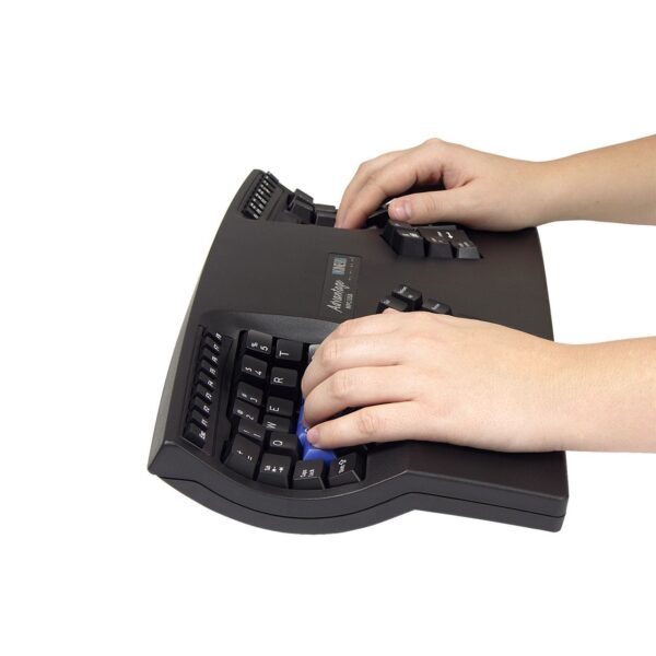 Gesplitst ergonomisch drukgevoelig toetsenbord in gebruik