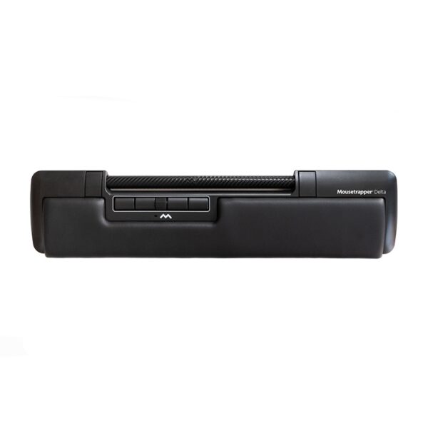 Bovenaanzicht van de Mousetrapper Delta Rollerbar met brede rollerbar en trackpad.