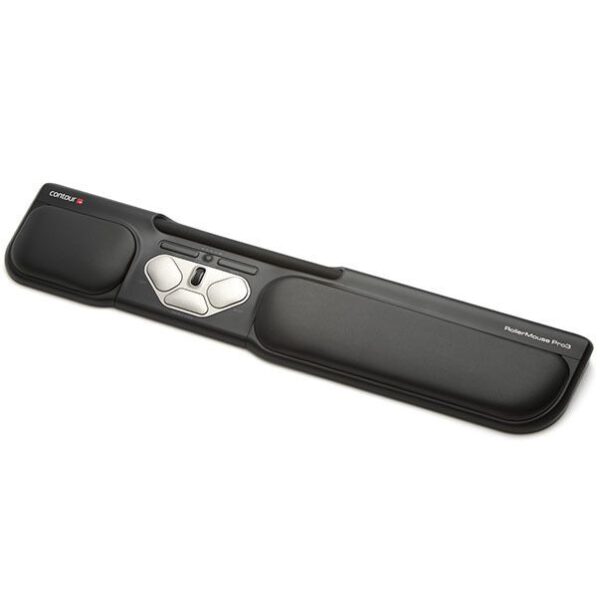 Close‑up van eigenlijk roll‑wieltje, trackball en knoppen
